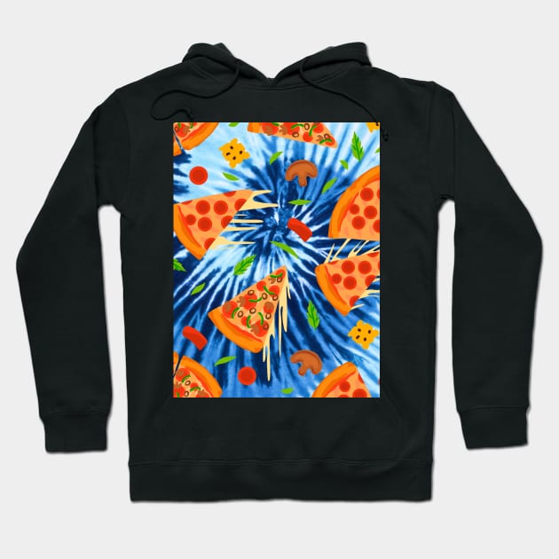 Tie Dye Pizza Hoodie by Golden Eagle Design Studio